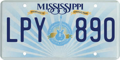 MS license plate LPY890