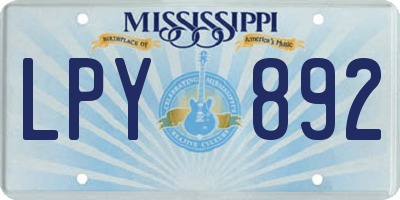 MS license plate LPY892