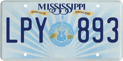 MS license plate LPY893