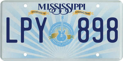 MS license plate LPY898