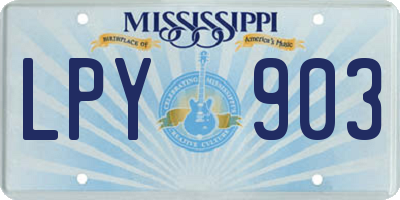 MS license plate LPY903