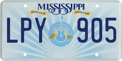 MS license plate LPY905