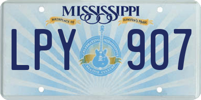 MS license plate LPY907