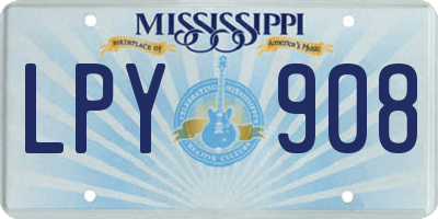MS license plate LPY908