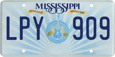 MS license plate LPY909