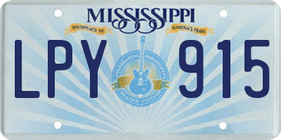 MS license plate LPY915