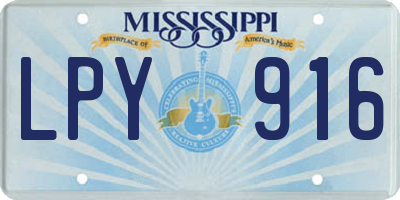 MS license plate LPY916