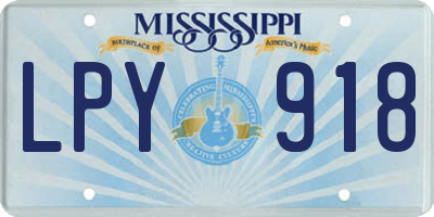 MS license plate LPY918
