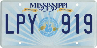MS license plate LPY919