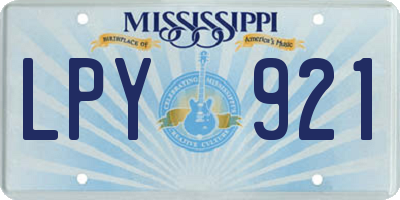 MS license plate LPY921