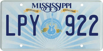 MS license plate LPY922