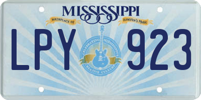 MS license plate LPY923