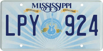 MS license plate LPY924
