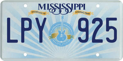 MS license plate LPY925