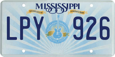 MS license plate LPY926