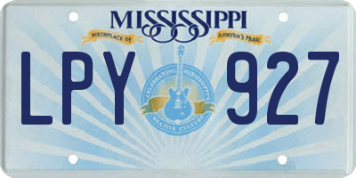 MS license plate LPY927