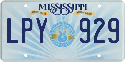 MS license plate LPY929