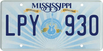 MS license plate LPY930