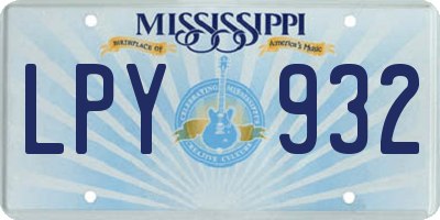 MS license plate LPY932