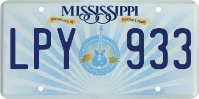 MS license plate LPY933