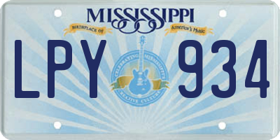 MS license plate LPY934