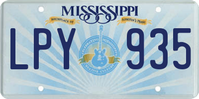 MS license plate LPY935