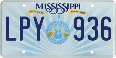 MS license plate LPY936