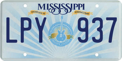 MS license plate LPY937