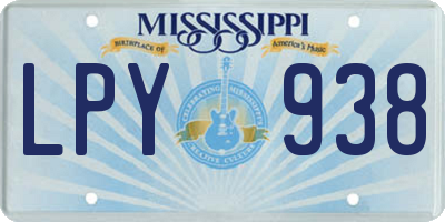 MS license plate LPY938