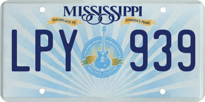 MS license plate LPY939