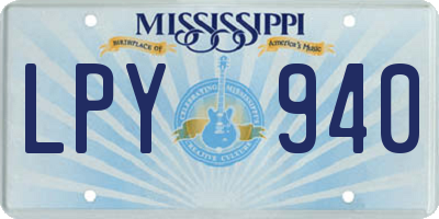 MS license plate LPY940