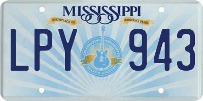 MS license plate LPY943