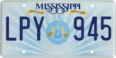 MS license plate LPY945