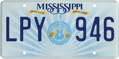 MS license plate LPY946