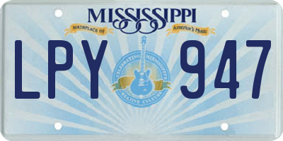 MS license plate LPY947