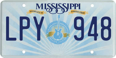MS license plate LPY948