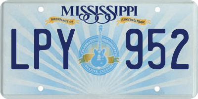 MS license plate LPY952