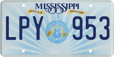 MS license plate LPY953