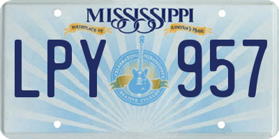 MS license plate LPY957