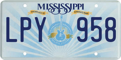 MS license plate LPY958