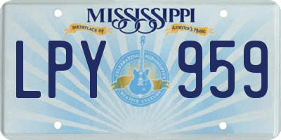 MS license plate LPY959