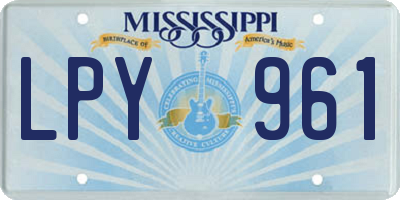 MS license plate LPY961