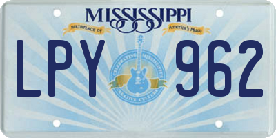 MS license plate LPY962