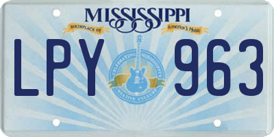 MS license plate LPY963