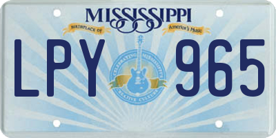 MS license plate LPY965