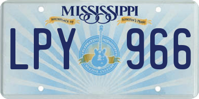 MS license plate LPY966