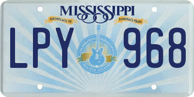 MS license plate LPY968