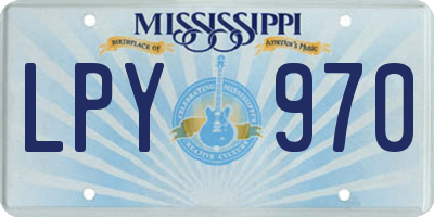 MS license plate LPY970