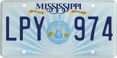MS license plate LPY974