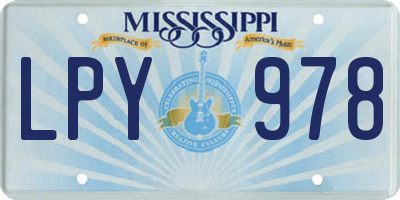 MS license plate LPY978
